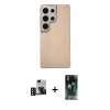 MARSİLYAN™- Galaxy S24 Ultra Kılıf Eksen Prime - Siyah 360 Mat Full Body Arka Koruyucu + PVD Metal Kamera Lens - DNMR