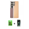 MARSİLYAN™- Galaxy S24 Ultra Kılıf Eksen Prime - Siyah 360 Mat Full Body Arka Koruyucu + Raze Metal Kamera Lens - SH