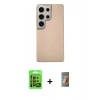 MARSİLYAN™- Galaxy S24 Ultra Kılıf Eksen Prime - Siyah AutoKit 5in1 Fiber Hayalet Polymer Nano Ekran Koruyucu + Raze Metal Kamera Lens - SH