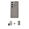 MARSİLYAN™- Galaxy S24 Ultra Kılıf Eksen Prime - Siyah AutoKit 5in1 Fiber Hayalet Polymer Nano Ekran Koruyucu + Bilvis Titan Kamera Lens - SH