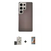 MARSİLYAN™- Galaxy S24 Ultra Kılıf Eksen Prime - Siyah AutoKit 5in1 Fiber Hayalet Polymer Nano Ekran Koruyucu + Bilvis Titan Kamera Lens - SH
