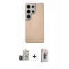 MARSİLYAN™- Galaxy S24 Ultra Kılıf Eksen Prime - Siyah Bilvis 3D Cam Ekran Koruyucu + Bilvis Titan Kamera Lens - DNMR