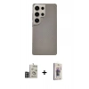 MARSİLYAN™- Galaxy S24 Ultra Kılıf Eksen Prime - Siyah Bilvis 3D Cam Ekran Koruyucu + Bilvis Titan Kamera Lens - DNMR