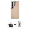 MARSİLYAN™- Galaxy S24 Ultra Kılıf Eksen Prime - Siyah Bilvis 3D Cam Ekran Koruyucu + Kamera Lens Koruma Cam - SF