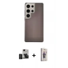 MARSİLYAN™- Galaxy S24 Ultra Kılıf Eksen Prime - Siyah Bilvis 3D Cam Ekran Koruyucu + PVD Metal Kamera Lens - SH