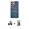 MARSİLYAN™- Galaxy S24 Ultra Kılıf Eksen Prime - Siyah Bilvis Hayalet Cam Ekran Koruyucu + PVD Metal Kamera Lens - DNMR