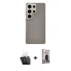 MARSİLYAN™- Galaxy S24 Ultra Kılıf Eksen Prime - Siyah Bilvis Hayalet Cam Ekran Koruyucu + Kamera Lens Koruma Cam - SF