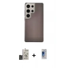 MARSİLYAN™- Galaxy S24 Ultra Kılıf Eksen Prime - Siyah Durable Full Glue Curved Cam + Bilvis Titan Kamera Lens - SH