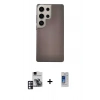 MARSİLYAN™- Galaxy S24 Ultra Kılıf Eksen Prime - Siyah Durable Full Glue Curved Cam + PVD Metal Kamera Lens - PE