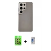 MARSİLYAN™- Galaxy S24 Ultra Kılıf Eksen Prime - Siyah Durable Full Glue Curved Cam + Raze Metal Kamera Lens - SI