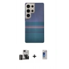 MARSİLYAN™- Galaxy S24 Ultra Kılıf Eksen Prime - Siyah Durable Full Glue Curved Hayalet Cam + PVD Metal Kamera Lens - GD