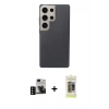 MARSİLYAN™- Galaxy S24 Ultra Kılıf Eksen Prime - Siyah Joko Magic 5D Hayalet Cam + PVD Metal Kamera Lens - SH