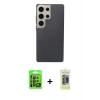 MARSİLYAN™- Galaxy S24 Ultra Kılıf Eksen Prime - Siyah Joko Magic 5D Hayalet Cam + Raze Metal Kamera Lens - SH