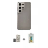 MARSİLYAN™- Galaxy S24 Ultra Kılıf Eksen Prime - Siyah Polymer Nano Ekran Koruyucu + Bilvis Titan Kamera Lens - DNMR