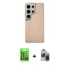 MARSİLYAN™- Galaxy S24 Ultra Kılıf Eksen Prime - Siyah Vanessa Magic Hayalet Cam + Raze Metal Kamera Lens - SI