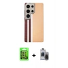 MARSİLYAN™- Galaxy S24 Ultra Kılıf Eksen Prime - Siyah Vanessa Magic Hayalet Cam + Raze Metal Kamera Lens - SI