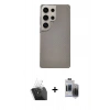 MARSİLYAN™- Galaxy S24 Ultra Kılıf Eksen Prime - Siyah Vanessa Magic Hayalet Cam + Şeffaf Kamera Lens Koruma Cam