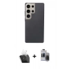 MARSİLYAN™- Galaxy S24 Ultra Kılıf Eksen Prime - Siyah Vanessa Magic Hayalet Cam + Şeffaf Kamera Lens Koruma Cam