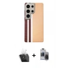 MARSİLYAN™- Galaxy S24 Ultra Kılıf Eksen Prime - Siyah Vanessa Magic Hayalet Cam + Şeffaf Kamera Lens Koruma Cam