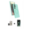MARSİLYAN™- Galaxy S24 Ultra Kılıf İz Işık Koleksiyonu - Şeffaf 360 Full Body Arka Koruyucu + Bilvis Titan Kamera Lens - DNMR