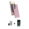 MARSİLYAN™- Galaxy S24 Ultra Kılıf İz Işık Koleksiyonu - Siyah 360 Mat Full Body Arka Koruyucu + Bilvis Titan Kamera Lens - DNMR