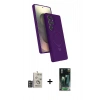 MARSİLYAN™- Galaxy S24 Ultra Kılıf İz Işık Koleksiyonu - Siyah 360 Mat Full Body Arka Koruyucu + Bilvis Titan Kamera Lens - DNMR
