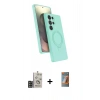 MARSİLYAN™- Galaxy S24 Ultra Kılıf İz Işık Koleksiyonu - Siyah AutoKit 5in1 Fiber Hayalet Polymer Nano Ekran Koruyucu + Bilvis Titan Kamera Lens - GD