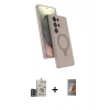 MARSİLYAN™- Galaxy S24 Ultra Kılıf İz Işık Koleksiyonu - Siyah AutoKit 5in1 Fiber Hayalet Polymer Nano Ekran Koruyucu + Bilvis Titan Kamera Lens - GD
