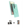 MARSİLYAN™- Galaxy S24 Ultra Kılıf İz Işık Koleksiyonu - Siyah AutoKit 5in1 Fiber Hayalet Polymer Nano Ekran Koruyucu + PVD Metal Kamera Lens - GD