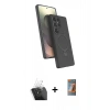 MARSİLYAN™- Galaxy S24 Ultra Kılıf İz Işık Koleksiyonu - Siyah AutoKit 5in1 Fiber Hayalet Polymer Nano Ekran Koruyucu + Kamera Lens Koruma Cam - SF