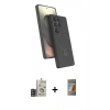 MARSİLYAN™- Galaxy S24 Ultra Kılıf İz Işık Koleksiyonu - Siyah AutoKit 5in1 Fiber Hayalet Polymer Nano Ekran Koruyucu + Bilvis Titan Kamera Lens - GD
