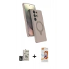 MARSİLYAN™- Galaxy S24 Ultra Kılıf İz Işık Koleksiyonu - Siyah AutoKit 5in1 Fiber Polymer Nano Ekran Koruyucu + Bilvis Titan Kamera Lens - SH