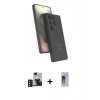 MARSİLYAN™- Galaxy S24 Ultra Kılıf İz Işık Koleksiyonu - Siyah Durable Full Glue Curved Cam + PVD Metal Kamera Lens - DNMR