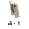 MARSİLYAN™- Galaxy S24 Ultra Kılıf İz Işık Koleksiyonu - Siyah Durable Full Glue Curved Cam + PVD Metal Kamera Lens - DNMR