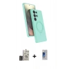 MARSİLYAN™- Galaxy S24 Ultra Kılıf İz Işık Koleksiyonu - Siyah Durable Full Glue Curved Cam + Bilvis Titan Kamera Lens - GD