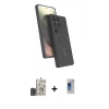MARSİLYAN™- Galaxy S24 Ultra Kılıf İz Işık Koleksiyonu - Siyah Durable Full Glue Curved Hayalet Cam + Bilvis Titan Kamera Lens - GD