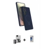 MARSİLYAN™- Galaxy S24 Ultra Kılıf İz Işık Koleksiyonu - Siyah Durable Full Glue Curved Hayalet Cam + PVD Metal Kamera Lens - PE