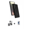 MARSİLYAN™- Galaxy S24 Ultra Kılıf İz Işık Koleksiyonu - Siyah Durable Full Glue Curved Hayalet Cam + PVD Metal Kamera Lens - PE