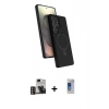 MARSİLYAN™- Galaxy S24 Ultra Kılıf İz Işık Koleksiyonu - Siyah Durable Full Glue Curved Hayalet Cam + PVD Metal Kamera Lens - GD