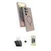 MARSİLYAN™- Galaxy S24 Ultra Kılıf İz Işık Koleksiyonu - Siyah Joko Magic 5D Hayalet Cam + Kamera Lens Koruma Cam - SF