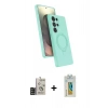MARSİLYAN™- Galaxy S24 Ultra Kılıf İz Işık Koleksiyonu - Siyah Polymer Nano Ekran Koruyucu + Bilvis Titan Kamera Lens - SH