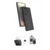 MARSİLYAN™- Galaxy S24 Ultra Kılıf İz Işık Koleksiyonu - Siyah Vanessa Magic Hayalet Cam + Kamera Lens Koruma Cam - SF
