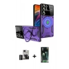 MARSİLYAN™- Galaxy S24 Ultra Kılıf Kıvılcım Modern Serisi - Şeffaf 360 Full Body Arka Koruyucu + PVD Metal Kamera Lens - DNMR