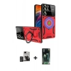 MARSİLYAN™- Galaxy S24 Ultra Kılıf Kıvılcım Modern Serisi - Şeffaf 360 Full Body Arka Koruyucu + PVD Metal Kamera Lens - DNMR