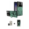 MARSİLYAN™- Galaxy S24 Ultra Kılıf Kıvılcım Modern Serisi - Siyah 360 Mat Full Body Arka Koruyucu + Bilvis Titan Kamera Lens - SH
