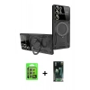 MARSİLYAN™- Galaxy S24 Ultra Kılıf Kıvılcım Modern Serisi - Siyah 360 Mat Full Body Arka Koruyucu + Raze Metal Kamera Lens - GS