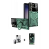 MARSİLYAN™- Galaxy S24 Ultra Kılıf Kıvılcım Modern Serisi - Siyah 360 Mat Full Body Arka Koruyucu + PVD Metal Kamera Lens - PE