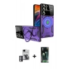 MARSİLYAN™- Galaxy S24 Ultra Kılıf Kıvılcım Modern Serisi - Siyah 360 Mat Full Body Arka Koruyucu + PVD Metal Kamera Lens - PE