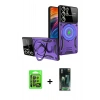 MARSİLYAN™- Galaxy S24 Ultra Kılıf Kıvılcım Modern Serisi - Siyah 360 Mat Full Body Arka Koruyucu + Raze Metal Kamera Lens - SH