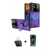 MARSİLYAN™- Galaxy S24 Ultra Kılıf Kıvılcım Modern Serisi - Siyah 360 Mat Full Body Arka Koruyucu + Kamera Lens Koruma Cam - SF
